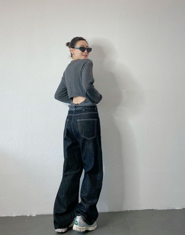  Grey Cut Out Summer Knit #250336